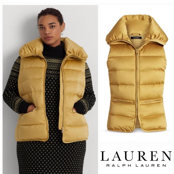 Lauren Ralph Lauren Satin Quilted Down Vest size XL - Picture 1 of 10